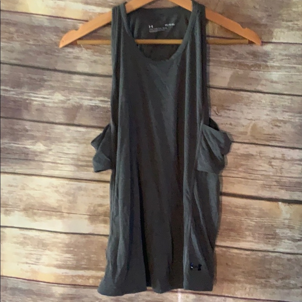 UNDER ARMOUR GREY TANK WITH OPEN SIDES